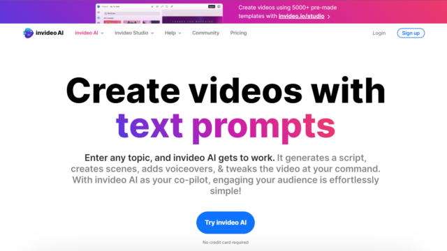 InVideo Dashboard