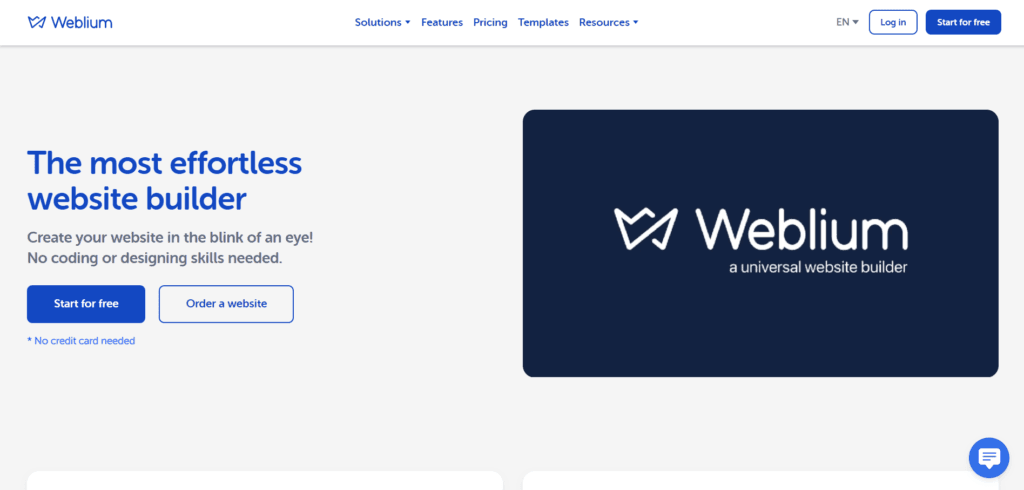 Weblium Dashboard